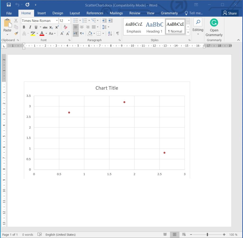 Membuat Grafik Sebar di Dokumen Word menggunakan Python.