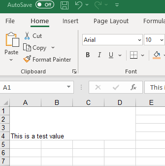 Immagine del file Excel di output generato dal codice di esempio