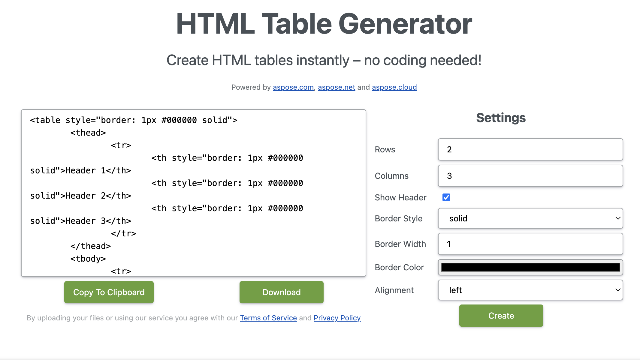 html-table-generator
