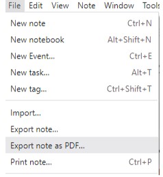 Esporta note da Evernote a PDF