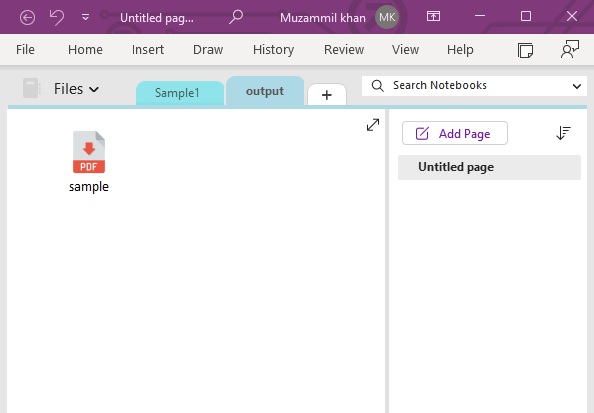 Inserisci il PDF nel nuovo documento OneNote utilizzando Java