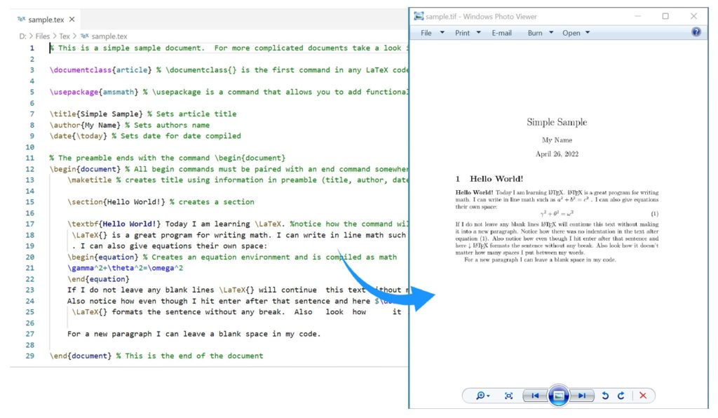 Converti LaTeX (TeX) in TIFF in C#