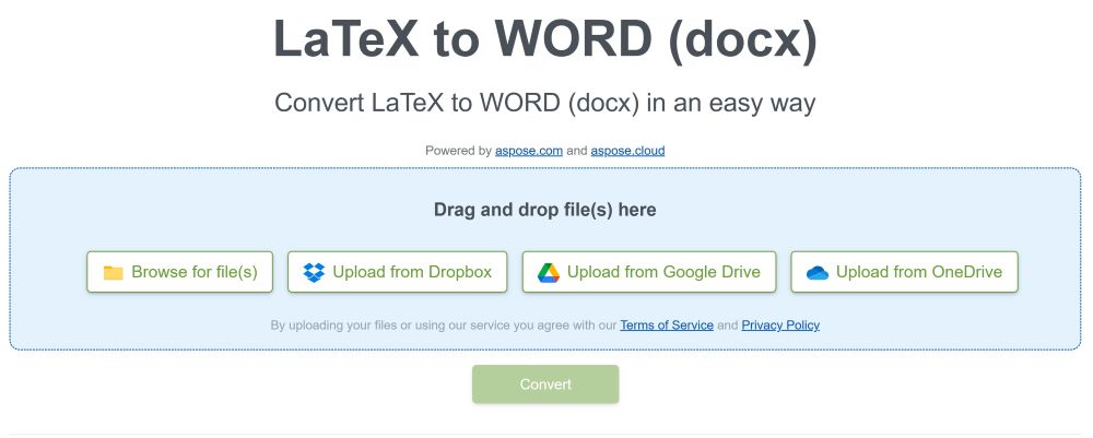 Convertitore online gratuito da LaTeX a DOCX