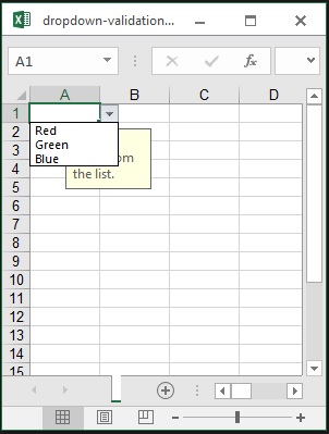 ExcelでC#を使用してドロップダウンリストの検証を作成する