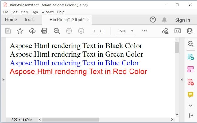 C# で HTML 文字列を PDF にエクスポート