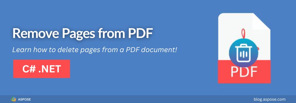 C# で PDF ドキュメントからページを削除する