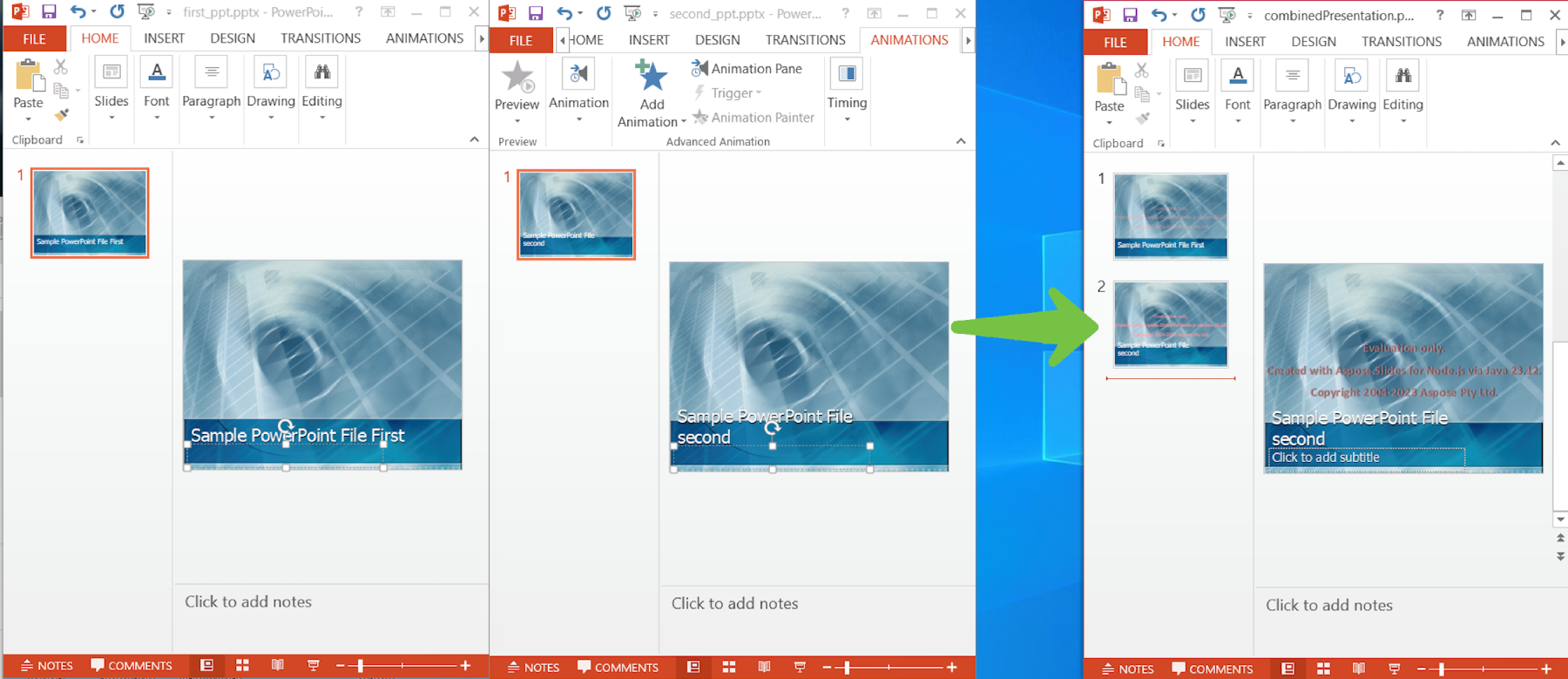 複数の PowerPoint を 1 つに結合する
