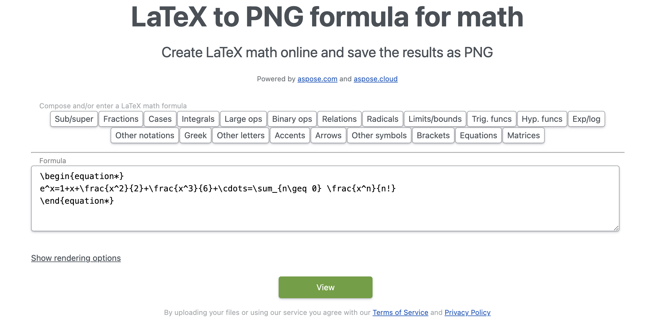 latex math equation generator