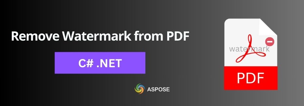 C#에서 PDF의 워터마크 제거하기 | PDF 워터마크 제거기