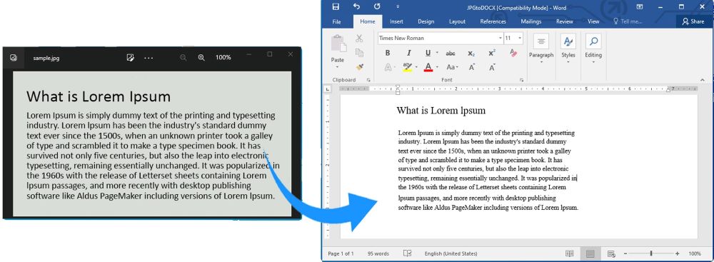 JPG to Word Converter in C#.