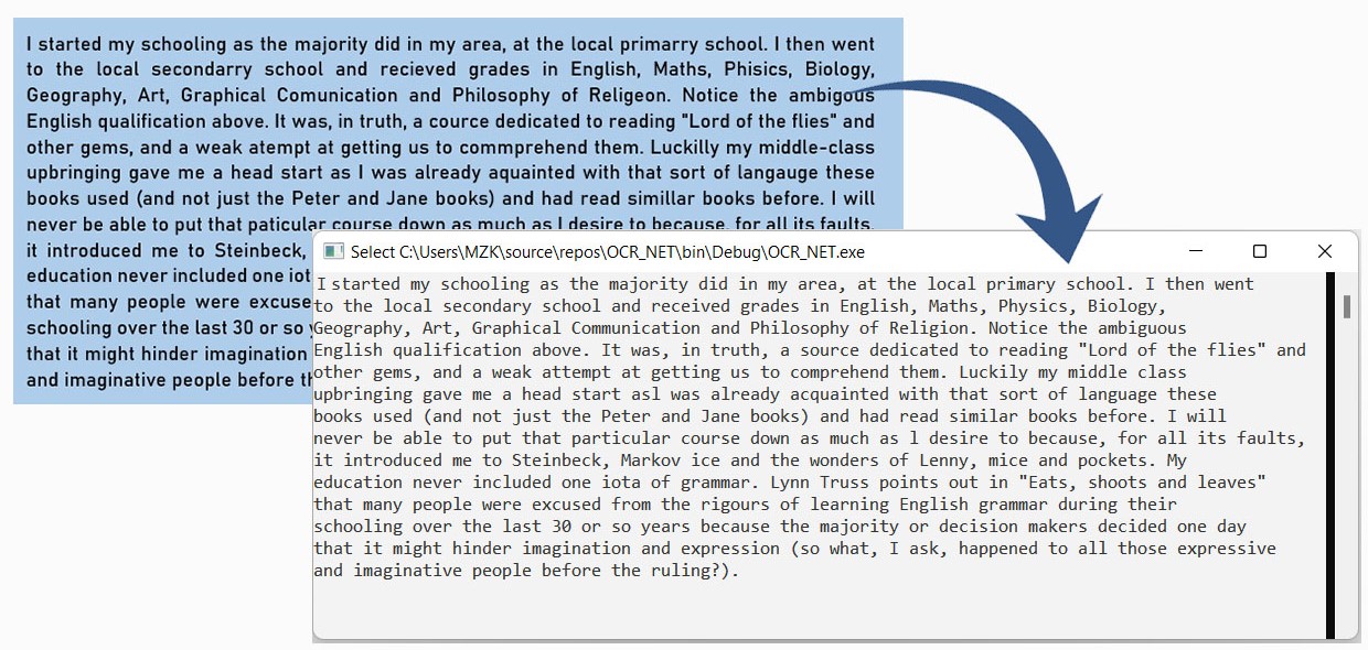 Convert Image to Text with Spelling Correction in C#