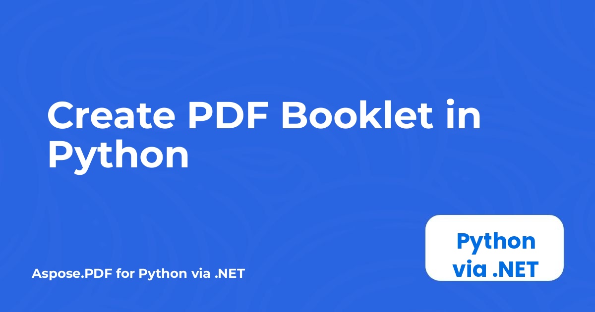 Create PDF Booklet in Python