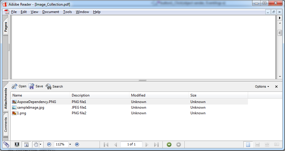 Image Collection inside PDF document