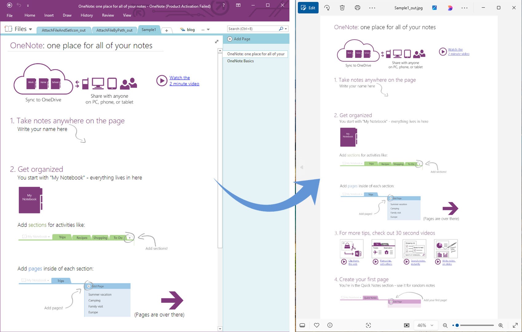 Convert OneNote to JPG using Java