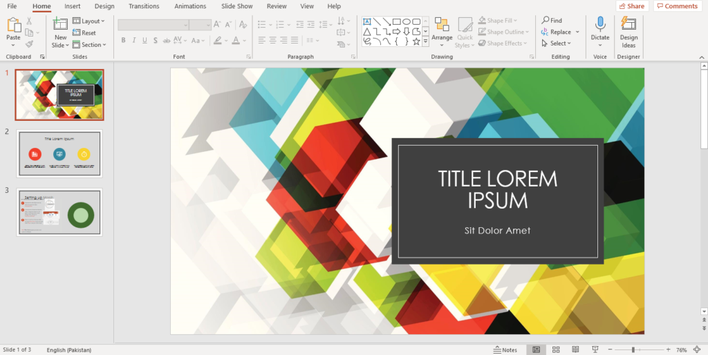 Połączona prezentacja programu PowerPoint z pierwszym slajdem dodanym przy użyciu docelowych stylów prezentacji