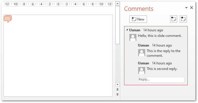 Add reply to the comments in PPT in Java