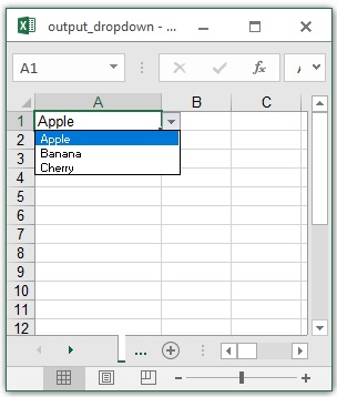 Skapa en validering för rullgardinslista i Excel med Python