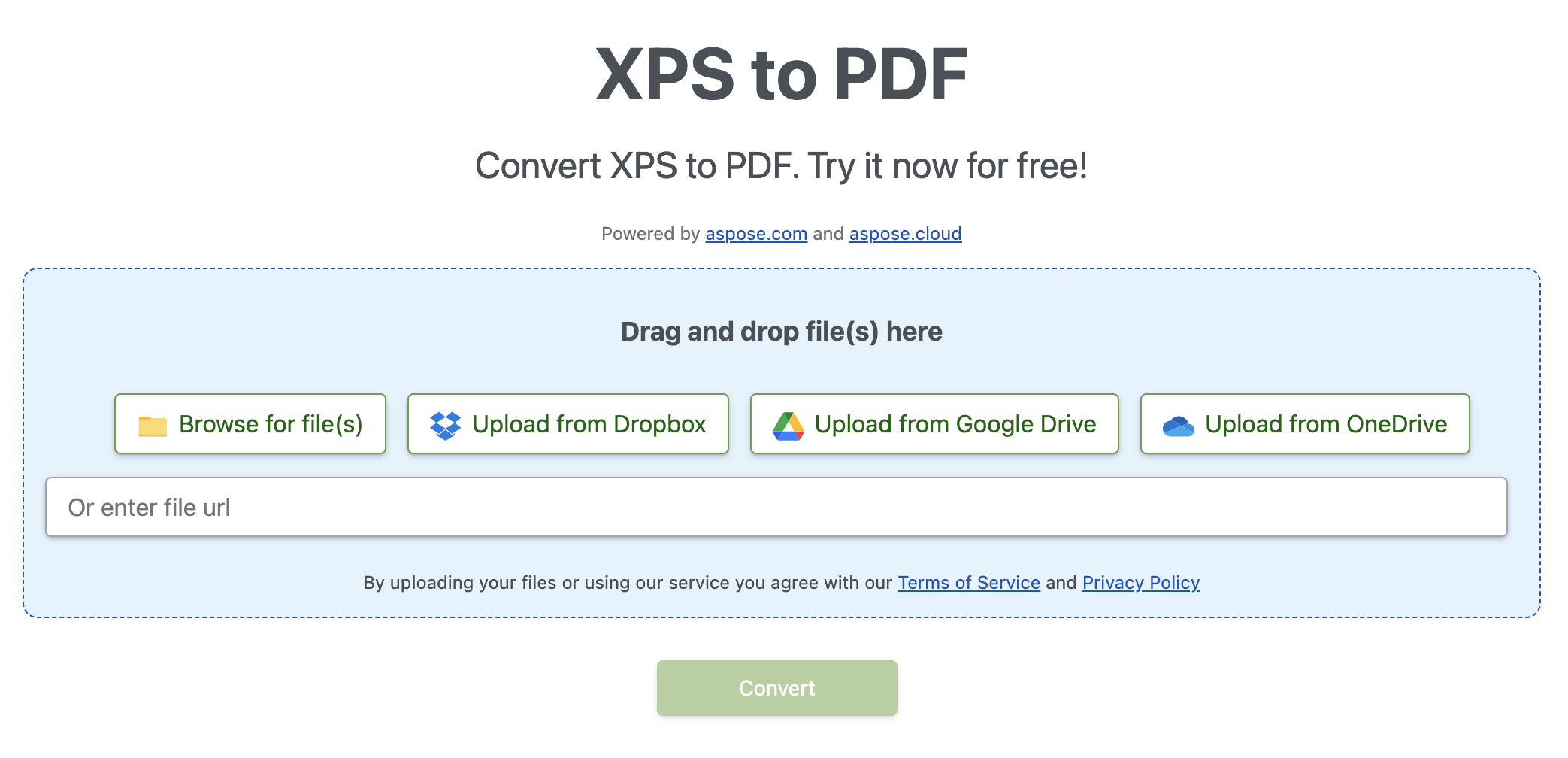 Online XPS till PDF-konverterare