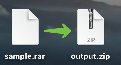 rar till zip-konvertering