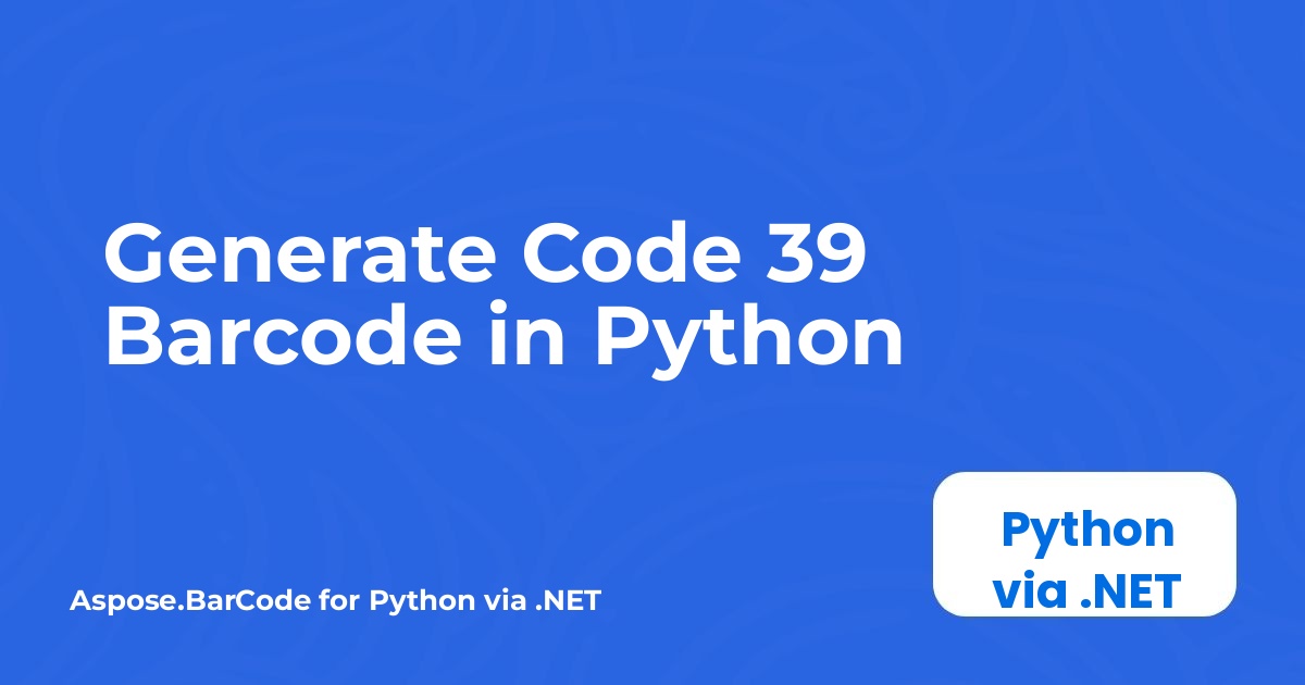 สร้างบาร์โค้ด Code 39 ด้วย Python