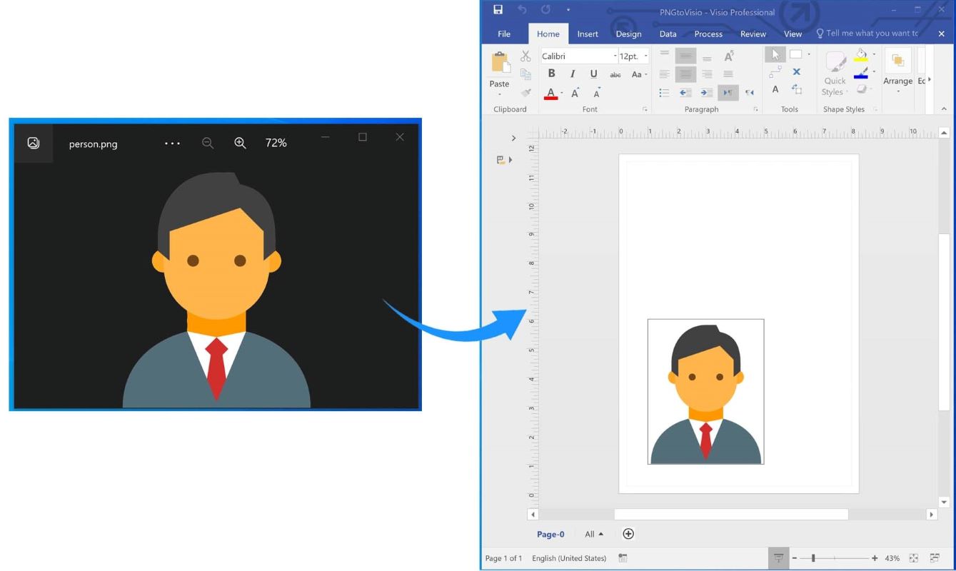 แปลงรูปภาพ PNG เป็น Visio ใน C#