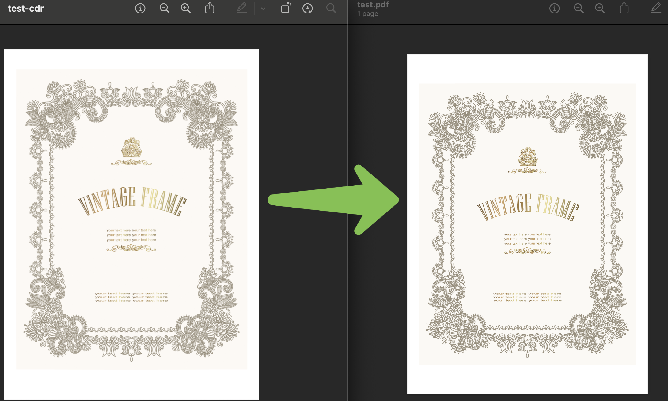แปลง cdr เป็น pdf
