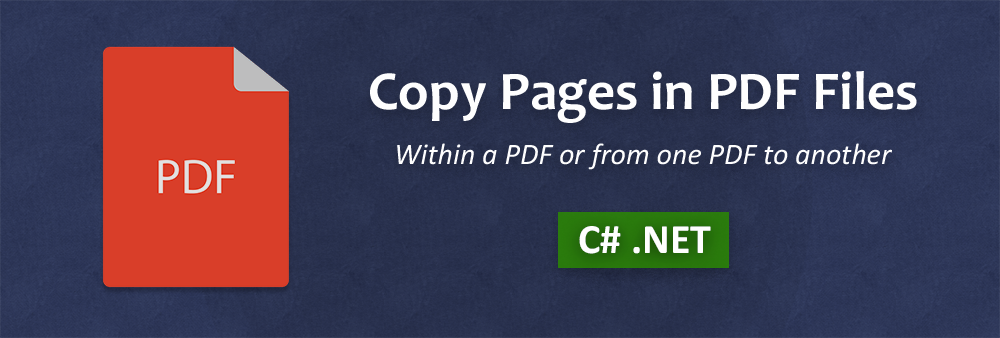 คัดลอกหน้าในรูปแบบ PDF ใน CSharp