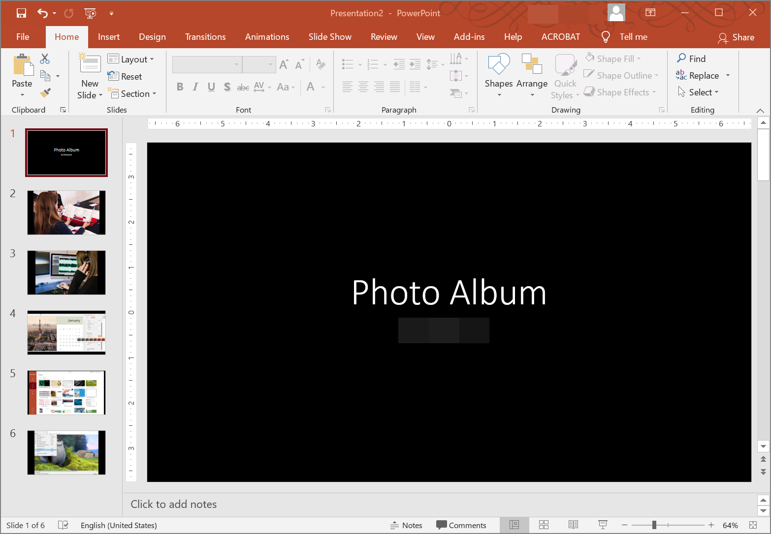 รูปภาพในงานนำเสนอ PowerPoint