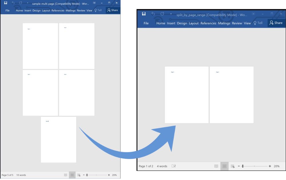 การดึงช่วงหน้าจากไฟล์ Word ใน C#