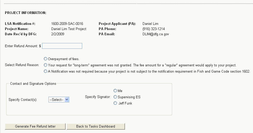 Web interface to select data in predefined fields