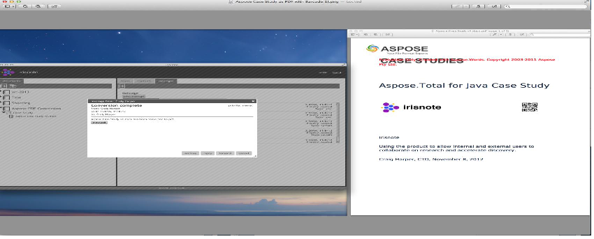 Resulting PDF shown with Aspose barcode