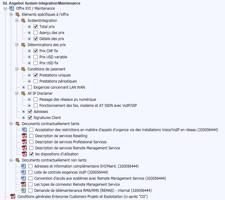 Tree view of DOCO solution