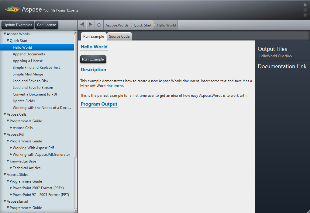 Java Examples Dashboard