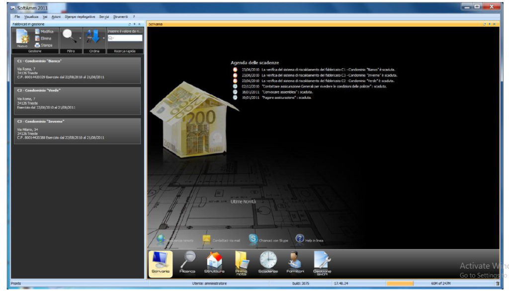 Main screen of SoftAmm Condominio 2011