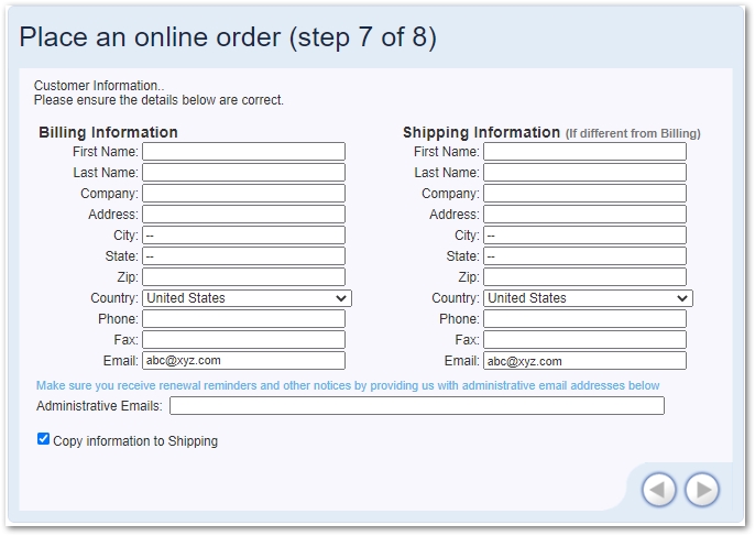 Add billing information