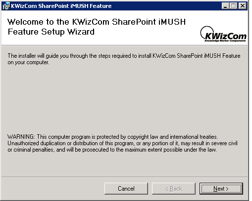 iMUSH bundle installation