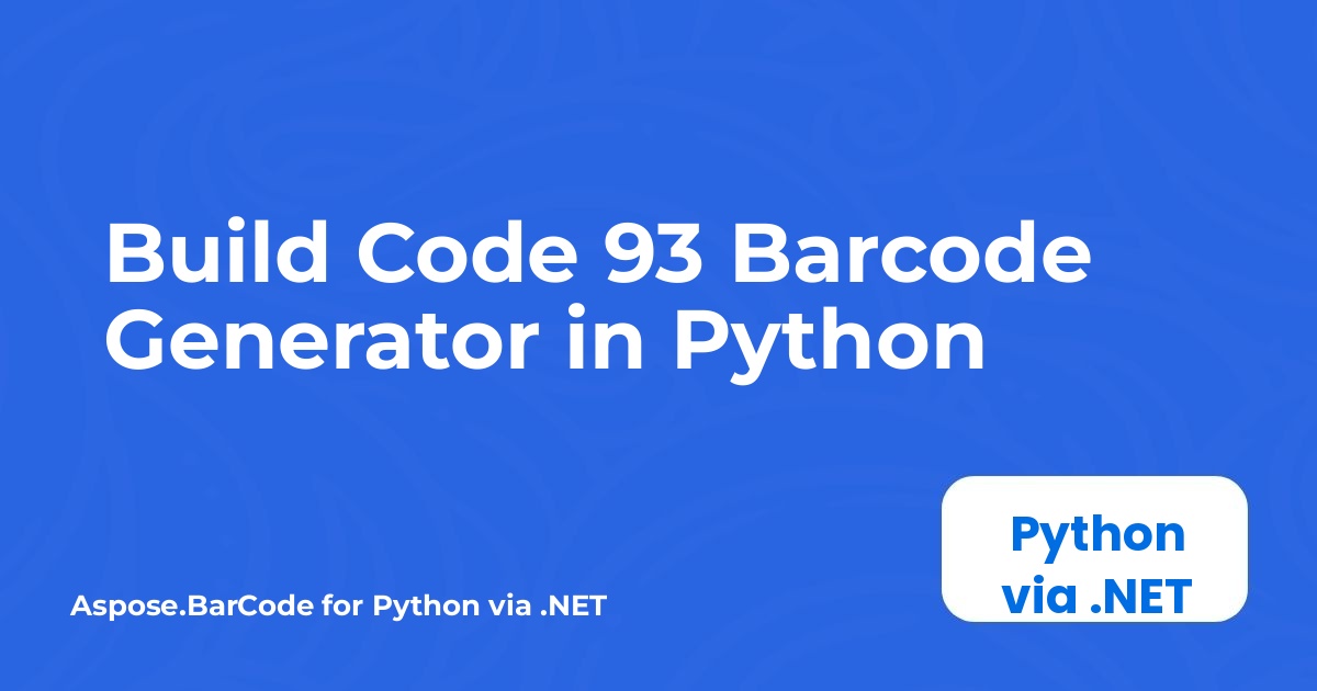 Python'da Code 93 Barkod Üreticisi Oluştur