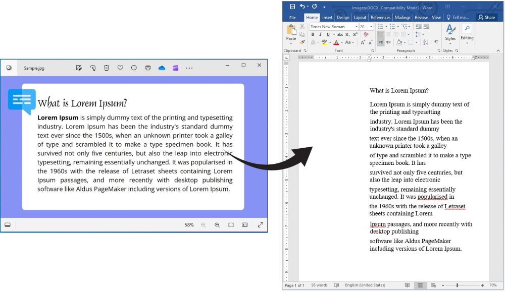 Python'da Görüntü Metni Word'e Dönüştürücü.