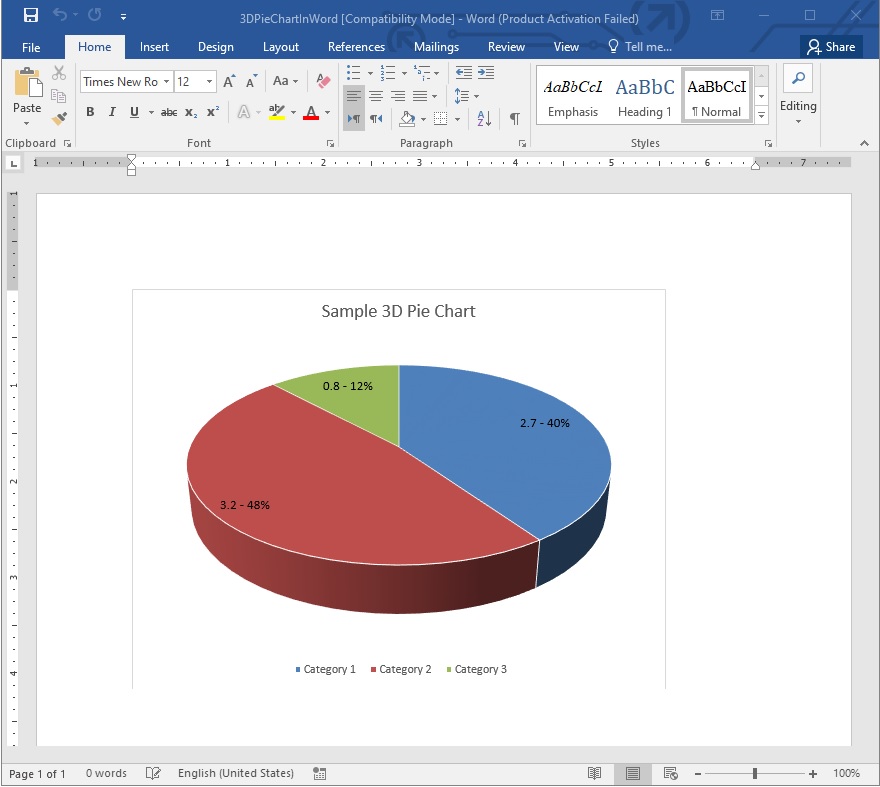 Python kullanarak Word'de 3D Pasta Grafik Oluşturma