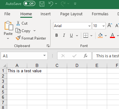 Hình ảnh của tệp Excel đầu ra được tạo bởi mã mẫu