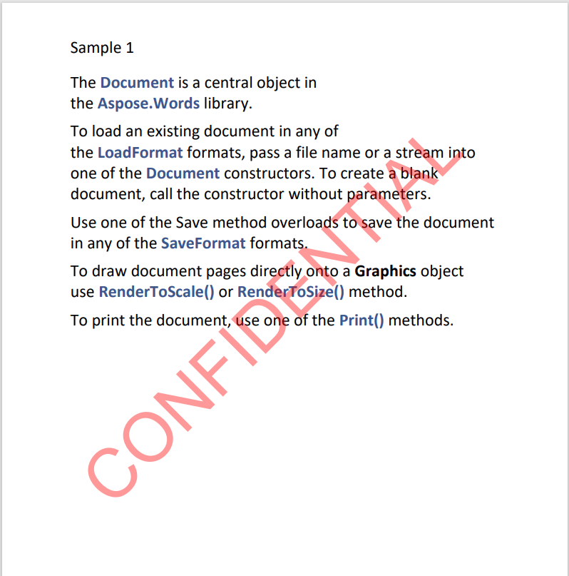 Hình ảnh của tệp PDF đầu ra được tạo bởi mã mẫu