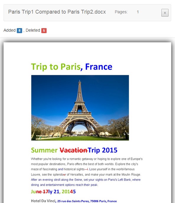 Compare Microsoft Word Documents C#