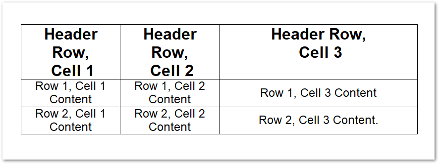 Table in a Word Document