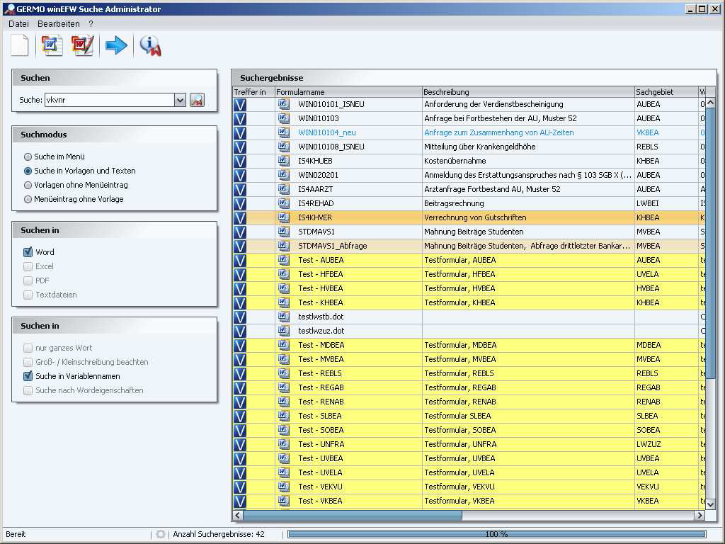 Result preview of search operation