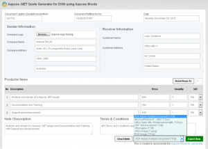 Aspose .NET DNN Quote Generator Module Using Aspose.Words for .NET