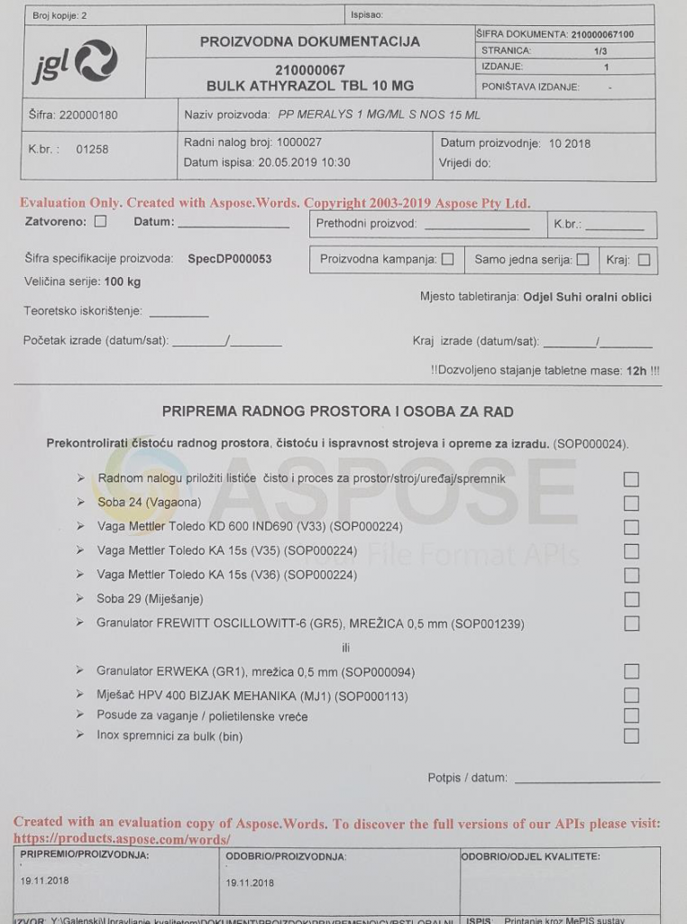 An example of a generated template.