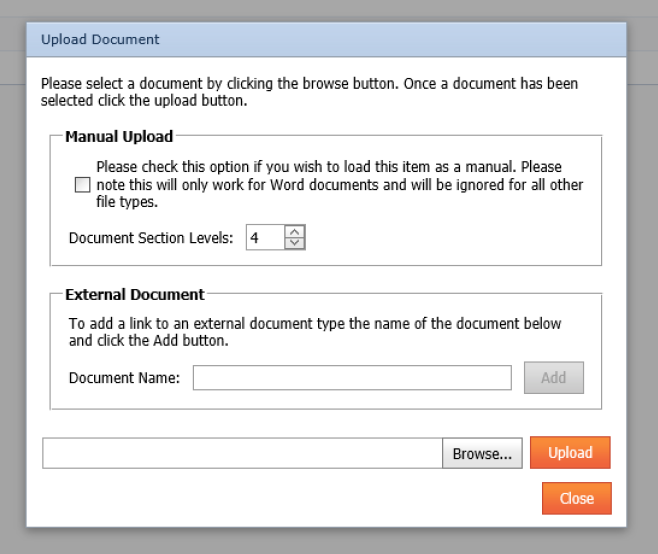 Uploading the document