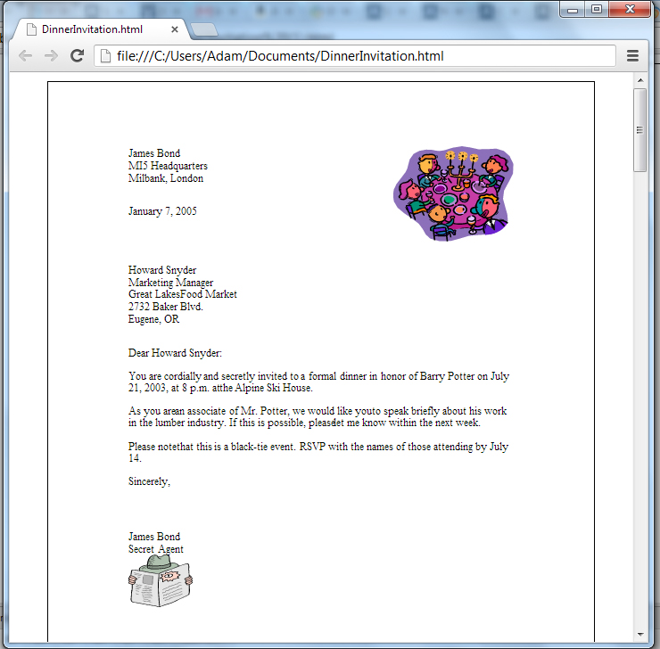 The output produced by Aspose.Words using Html Fixed format