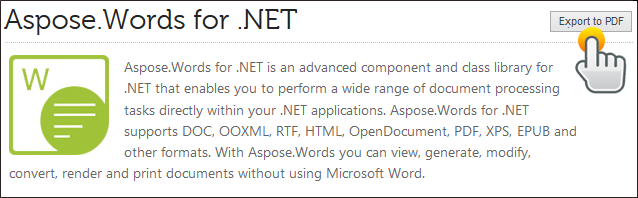 Export to PDF using Aspose.Words