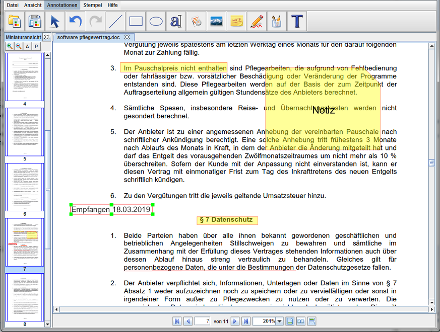 Variety of mark up functions inside our viewer with Aspose Word for Java, that allow users to annotate the document